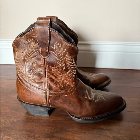 Laredo Tori Western Classic Brown Leather Cowboy Boots-Size 7.5 - Picture 3 of 11